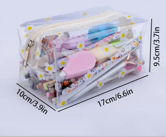 Transparent Flower Pencil Case