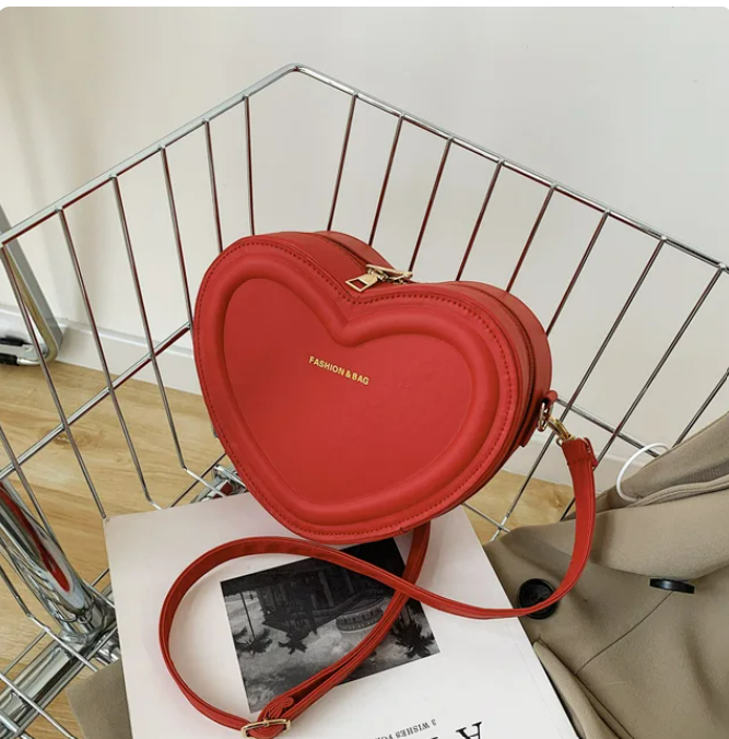 Heart-shaped crossbody bag