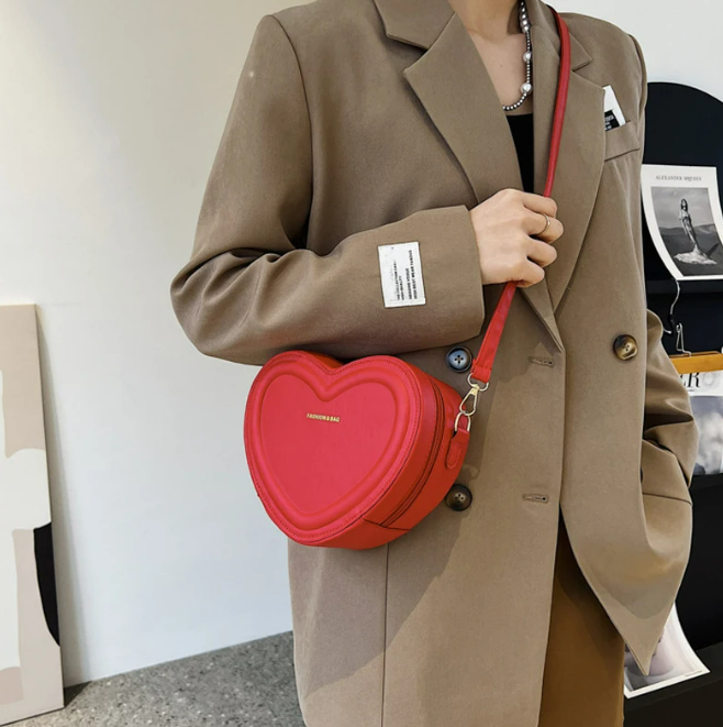 Heart-shaped crossbody bag