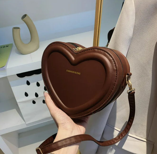 Heart-shaped crossbody bag