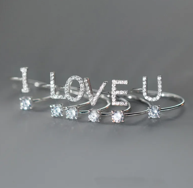 Embellished Initial Ring