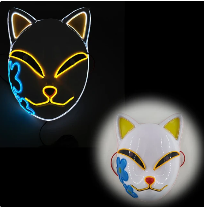 LED Lighted Demon Slayer Mask