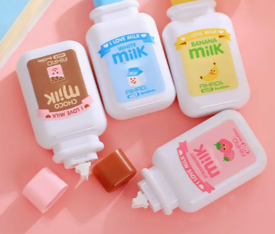 Cute 4-Piece Dairy Themed Correction Tape