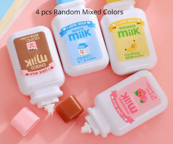 Cute 4-Piece Dairy Themed Correction Tape