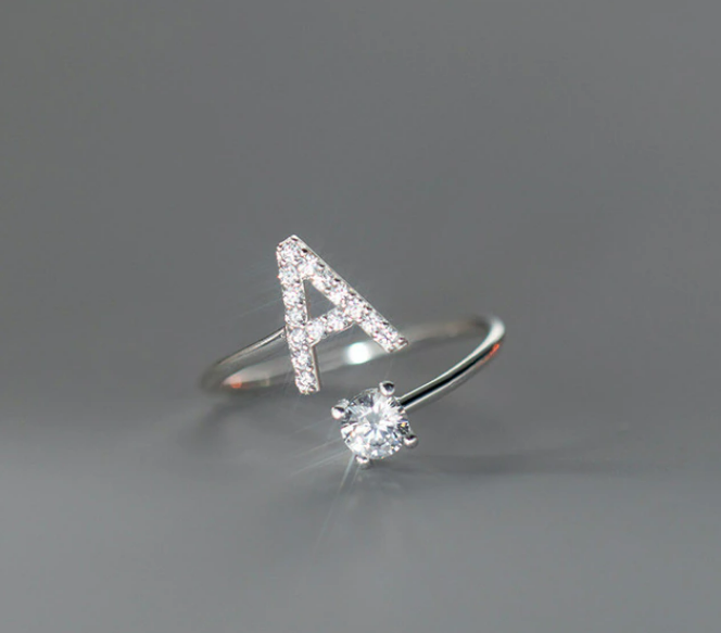 Embellished Initial Ring