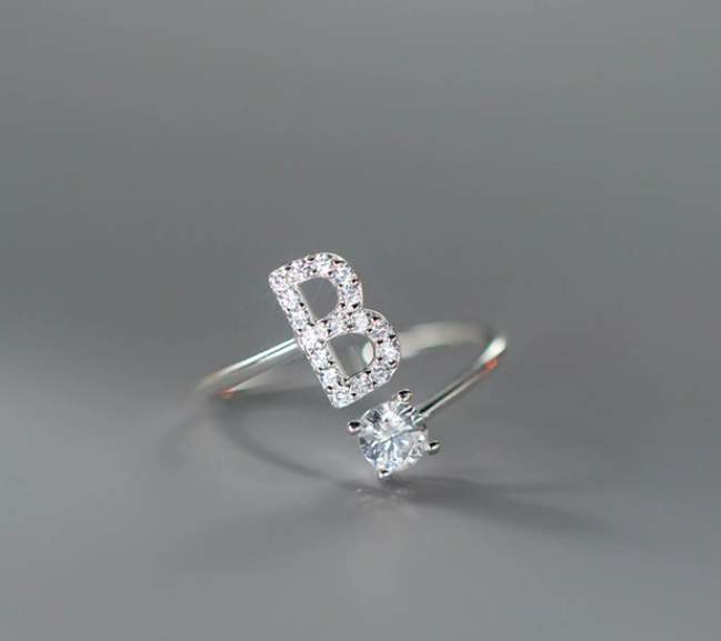 Embellished Initial Ring