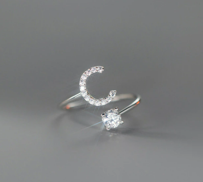 Embellished Initial Ring