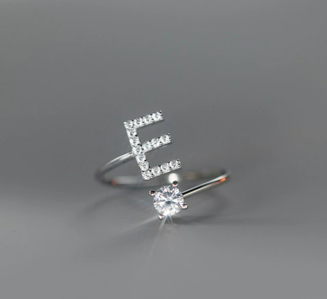 Embellished Initial Ring
