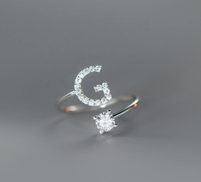 Embellished Initial Ring