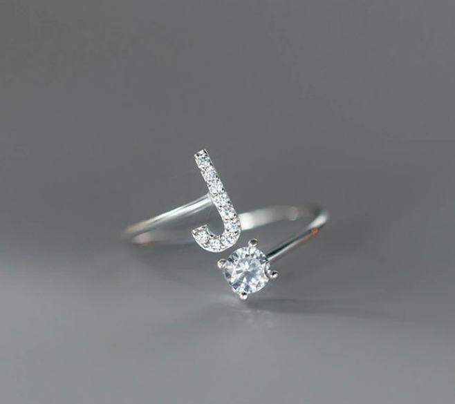 Embellished Initial Ring