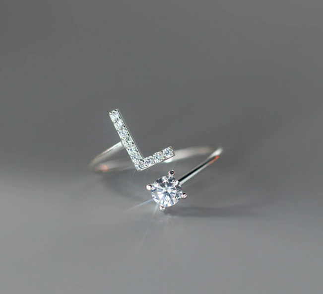 Embellished Initial Ring