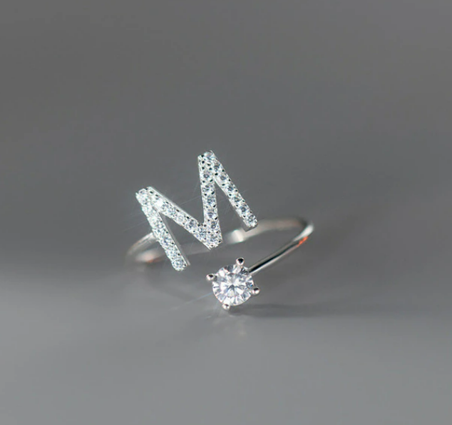 Embellished Initial Ring