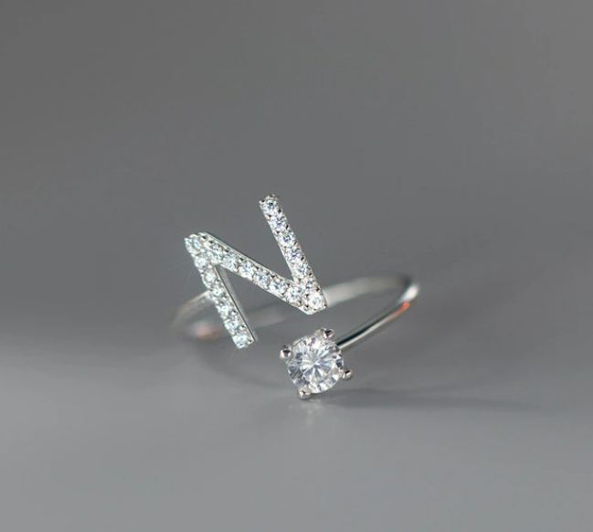 Embellished Initial Ring