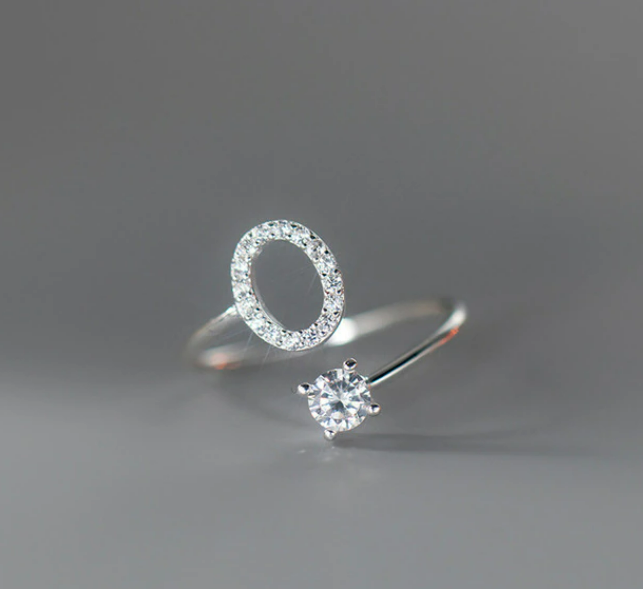 Embellished Initial Ring
