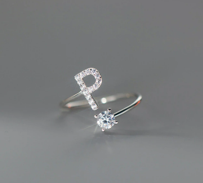 Embellished Initial Ring
