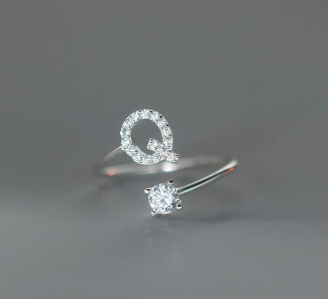 Embellished Initial Ring