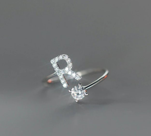 Embellished Initial Ring