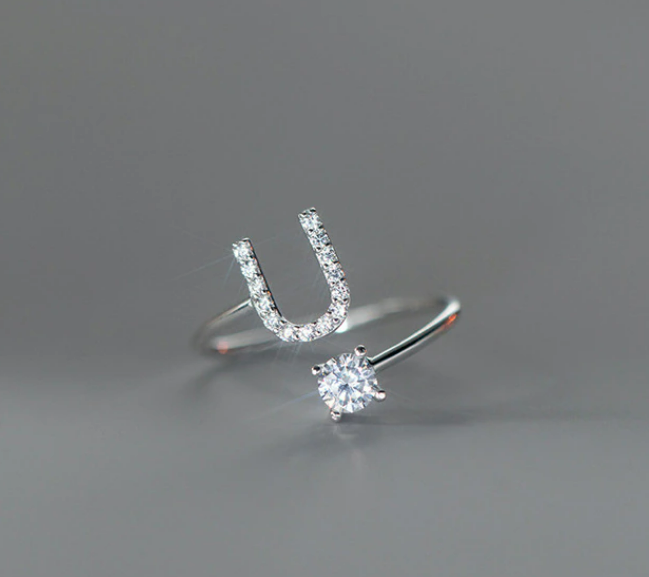 Embellished Initial Ring