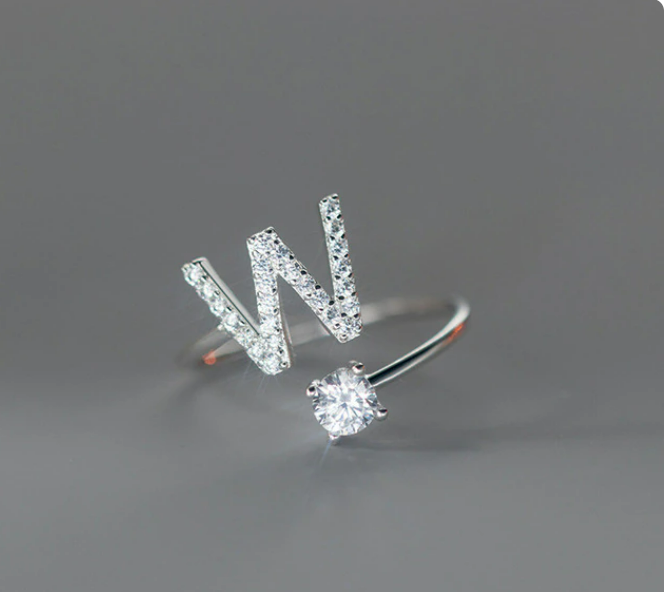 Embellished Initial Ring