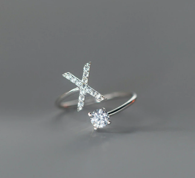 Embellished Initial Ring