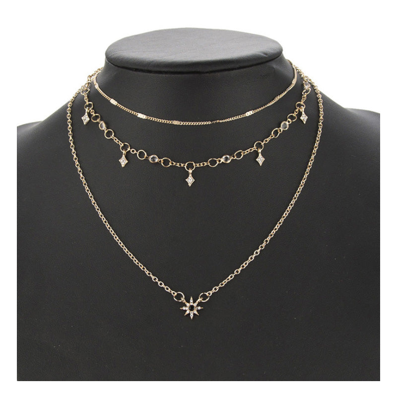 Gold multilayered necklace