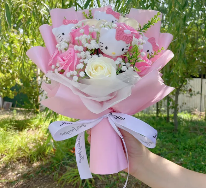 Hello Kitty Flowers Bouquet Gift