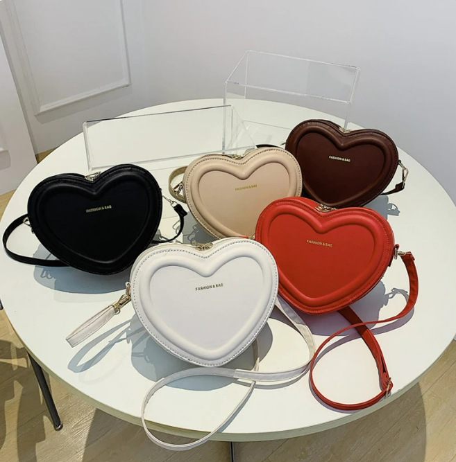 Heart-shaped crossbody bag