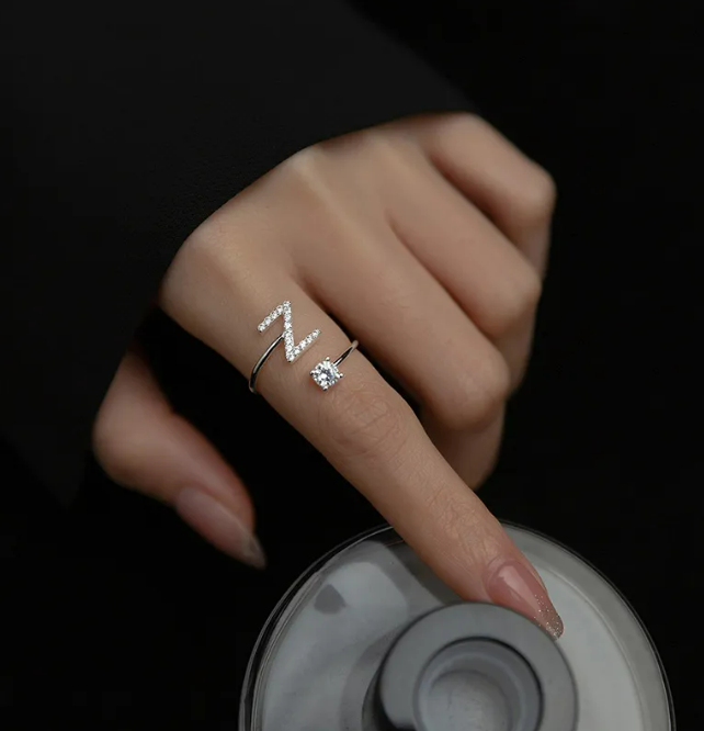 Embellished Initial Ring