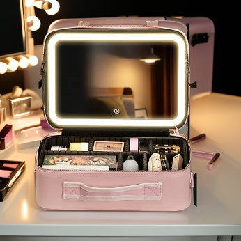 Lighted Pink Vanity Makeup Bag – My Bazaaar