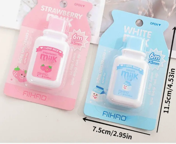 Cute 4-Piece Dairy Themed Correction Tape