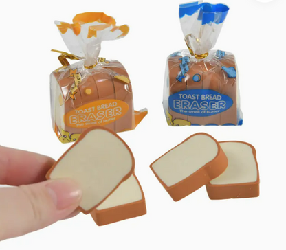 Cute 4-Piece Toast Eraser Set