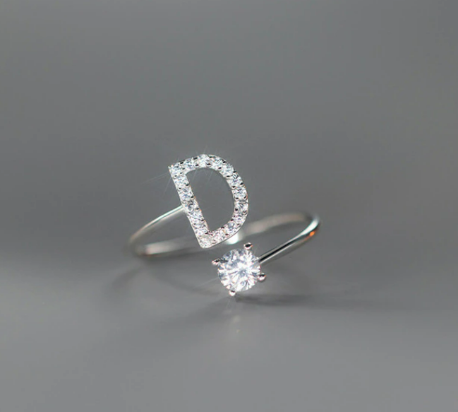 Embellished Initial Ring